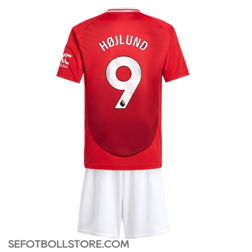 Manchester United Rasmus Hojlund #9 Replika babykläder Hemmaställ Barn 2024-25 Kortärmad (+ korta byxor)